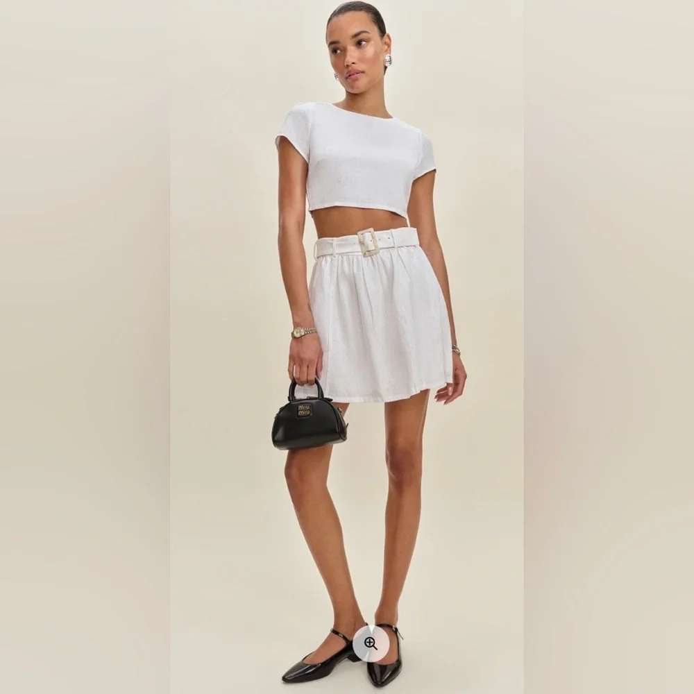 Reformation Niki Belted Linen Two Piece set size small/4